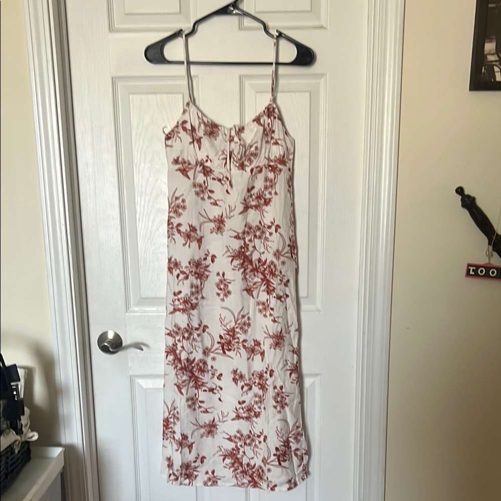 Monteau Red Midi Slip Dress with Spaghetti Straps